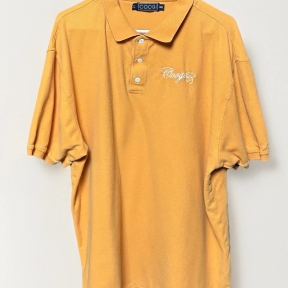 Coogi Polo Shirt Mens XXXL Orange Embroidered Logo Hip Hop Streetwear VTG - Picture 1 of 6